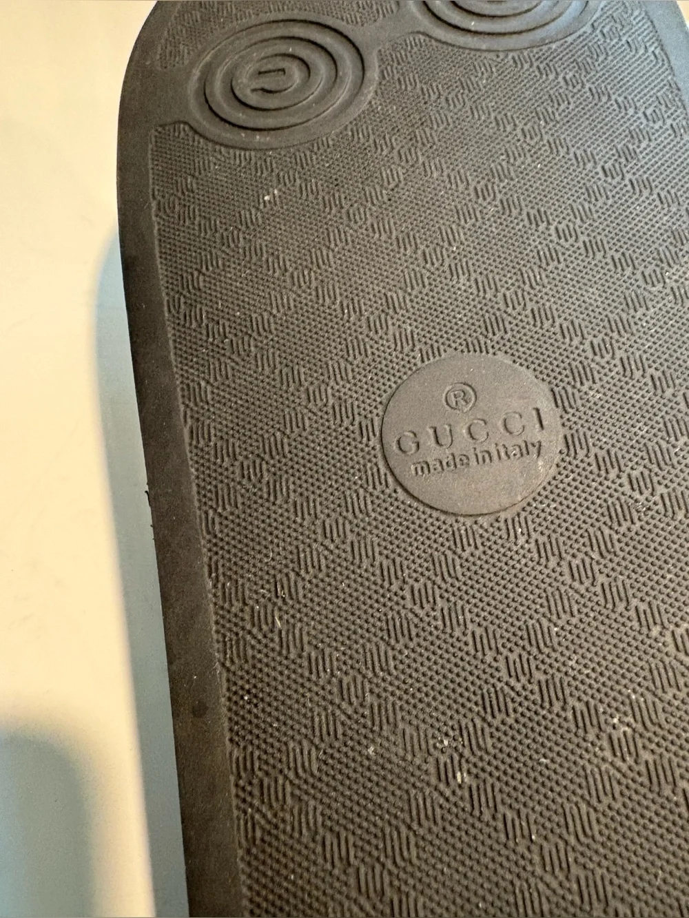 Gucci Black Logo Slide Sandals, Authentic